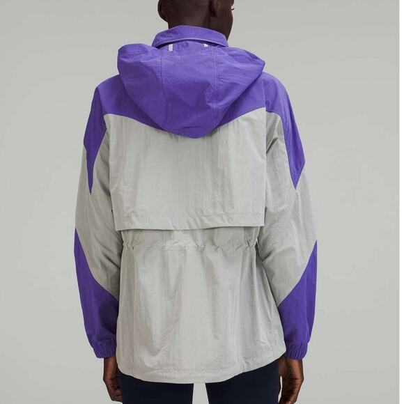 Lululemon Evergreen Anorak Windbreaker Quarter Zip Hoodie Purple Gray Size 8 - Picture 2 of 14